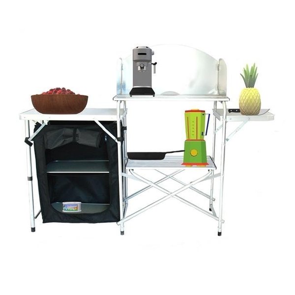 Xtrempro XtremPro FCAMPK-01 Portable Camp Kitchen Tabletop Storage Zipper Cabinets Folds Prep Table in Carry Bag FCAMPK-01